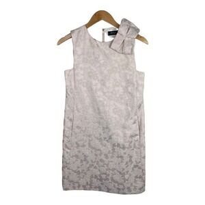 NWT Tahari Arthur S. Levine Blush Pink Jacquard Floral Print Bow Dress Size 2
